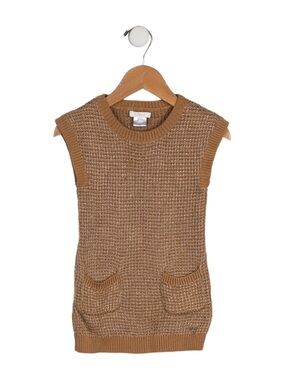 Chloe Girls Tan Knit Sleeveless Dress